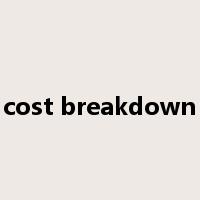 cost breakdown是什么意思