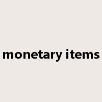 monetary items是什么意思
