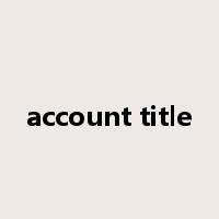 account title是什么意思