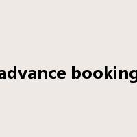 advance booking是什么意思