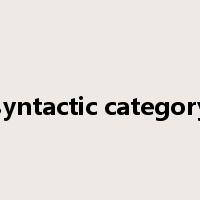 syntactic category是什么意思