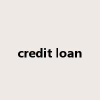 credit loan是什么意思