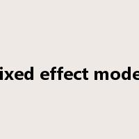 fixed effect model是什么意思