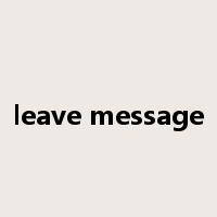 leave message是什么意思