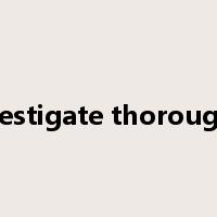 investigate thoroughly是什么意思