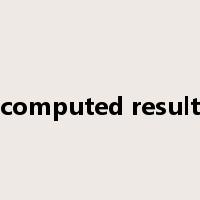computed result是什么意思