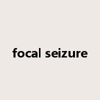 focal seizure是什么意思