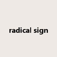 radical sign是什么意思