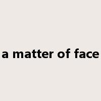 a matter of face是什么意思