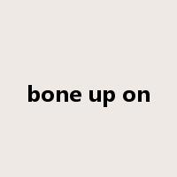 bone up on是什么意思