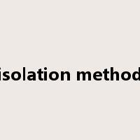 isolation method是什么意思