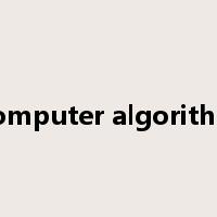 computer algorithm是什么意思