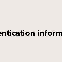 authentication information是什么意思