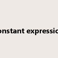 constant expression是什么意思