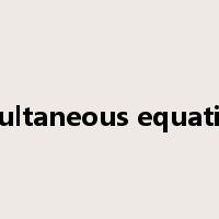 simultaneous equations是什么意思