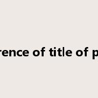 transference of title of property是什么意思