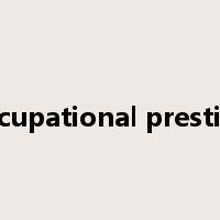occupational prestige是什么意思