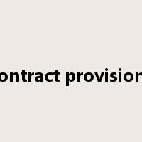 contract provisions是什么意思