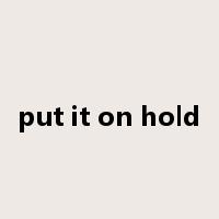 put it on hold是什么意思