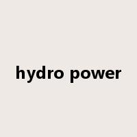 hydro power是什么意思