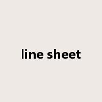 line sheet是什么意思