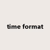 time format是什么意思