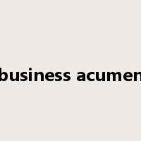 business acumen是什么意思