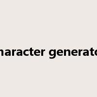 character generator是什么意思