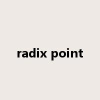radix point是什么意思
