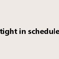 tight in schedule是什么意思
