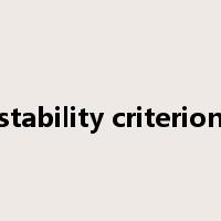stability criterion是什么意思