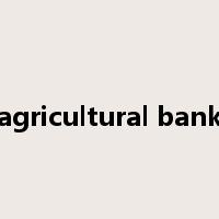 agricultural bank是什么意思
