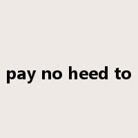 pay no heed to是什么意思