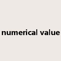 numerical value是什么意思