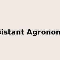 Assistant Agronomist是什么意思