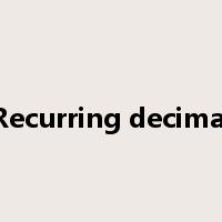 Recurring decimal是什么意思