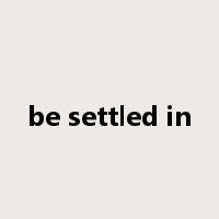 be settled in是什么意思