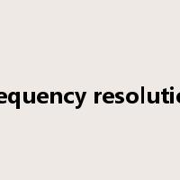 frequency resolution是什么意思