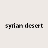 syrian desert是什么意思