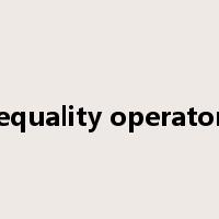 equality operator是什么意思