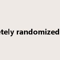 completely randomized design是什么意思