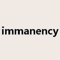 immanency是什么意思