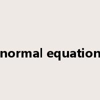 normal equation是什么意思