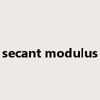 secant modulus是什么意思
