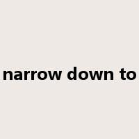 narrow down to是什么意思