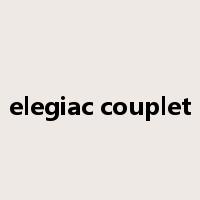 elegiac couplet是什么意思