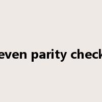 even parity check是什么意思