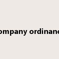 company ordinance是什么意思