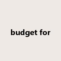 budget for是什么意思