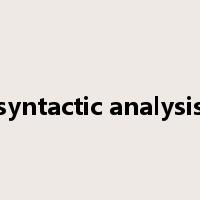 syntactic analysis是什么意思